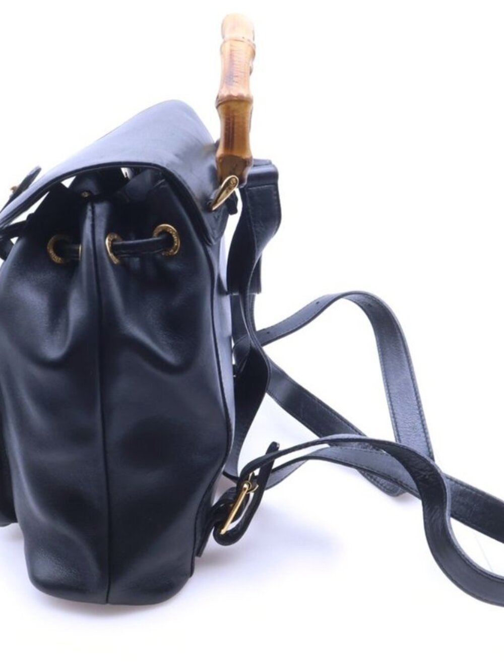 Gucci Bamboo Leather Backpack Black - Picture 3 of 6